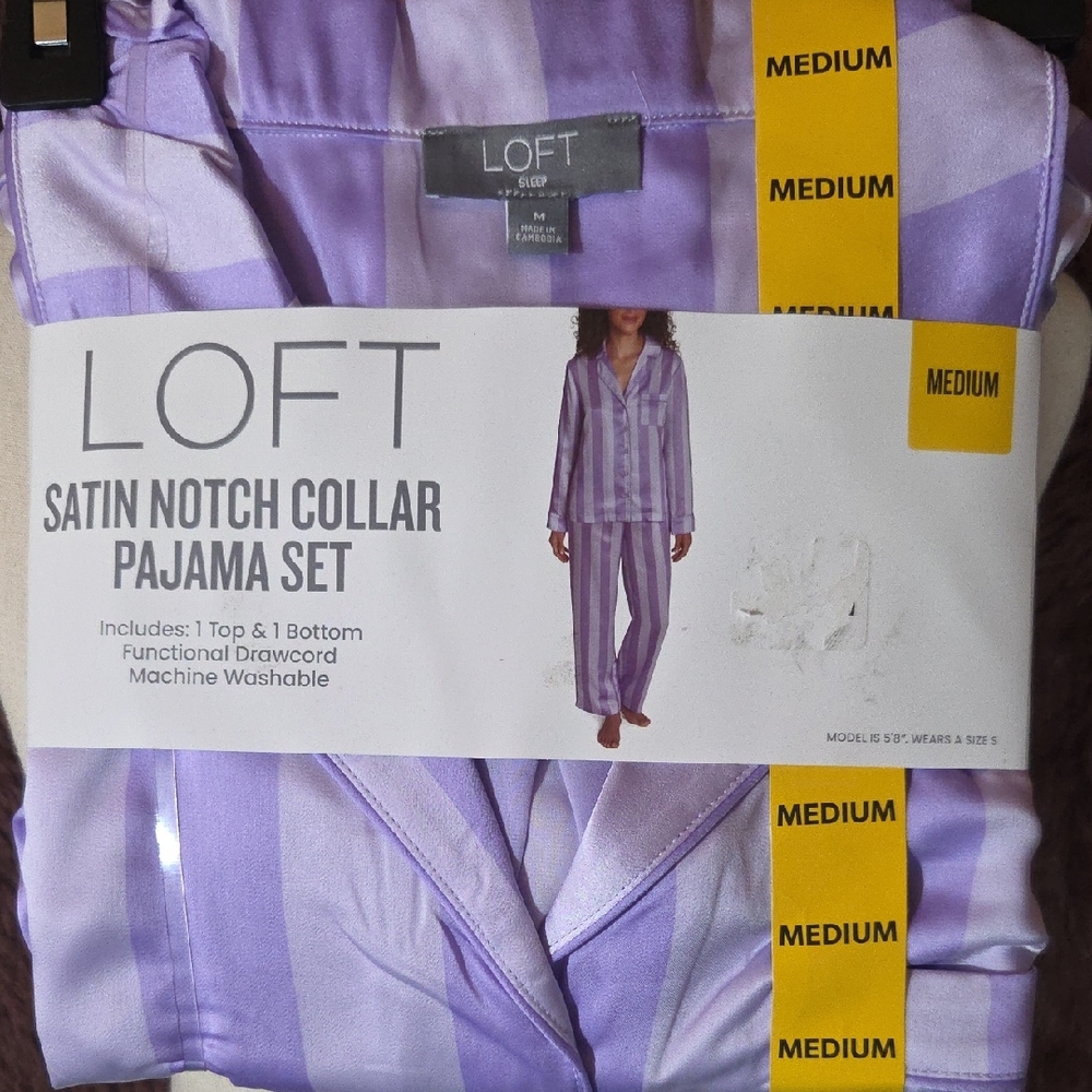 LOFT Lavender Satin Pajama Set NWT